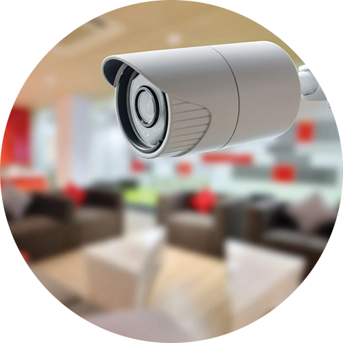 CCTV security camera in home