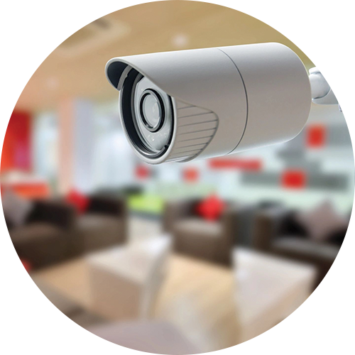 CCTV security camera in home
